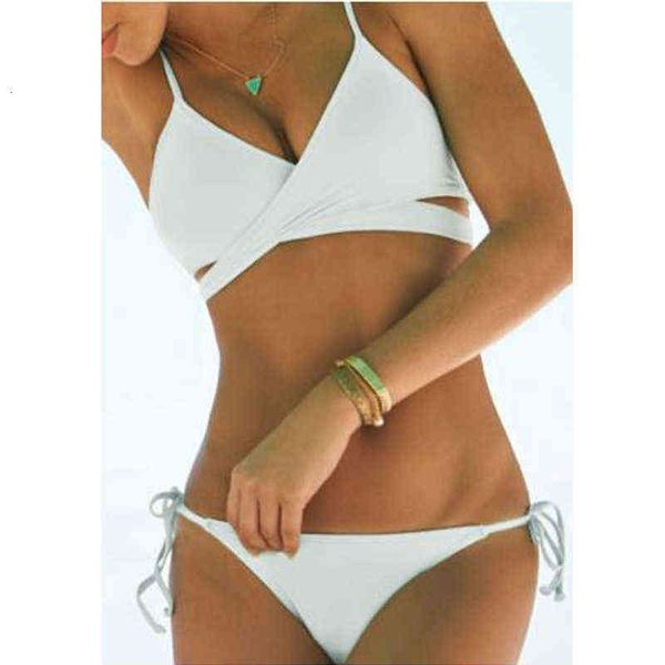 

women's swimsuit solid color cross leaky back swimsuit bikini, White;black