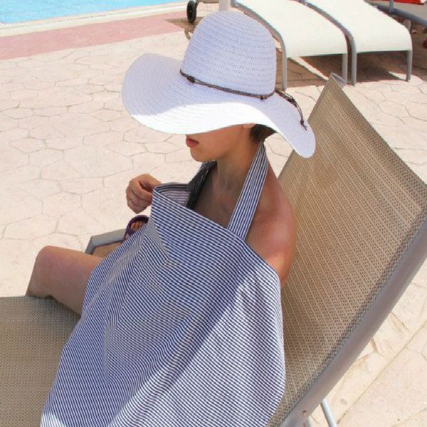 

nursing cover infants breastfeeding covers with adjustable neck strap cotton apron for new mom, White
