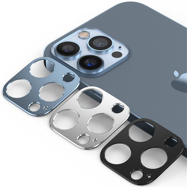 Casos de protetor de câmera de câmera de metal 3D magros para iPhone 13 Pro Max 11 12 13 Mini 13 Pro Protection Len Cover Film