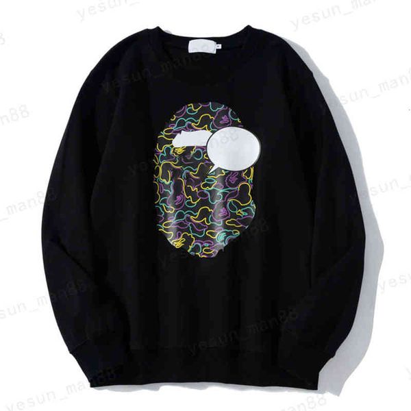 

designer fashion monkey-man head series colorful graffiti hooded m-3xl black casual mens sweater jacket