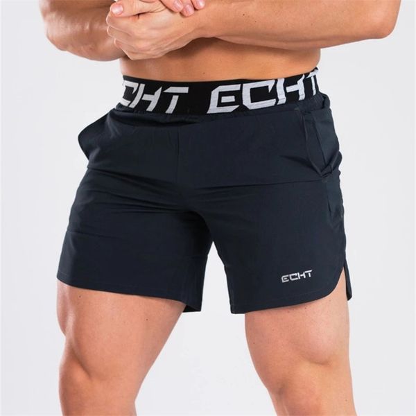 

men fitness bodybuilding shorts man summer gyms workout male breathable quick dry sportswear jogger beach short pants 220608, White;black