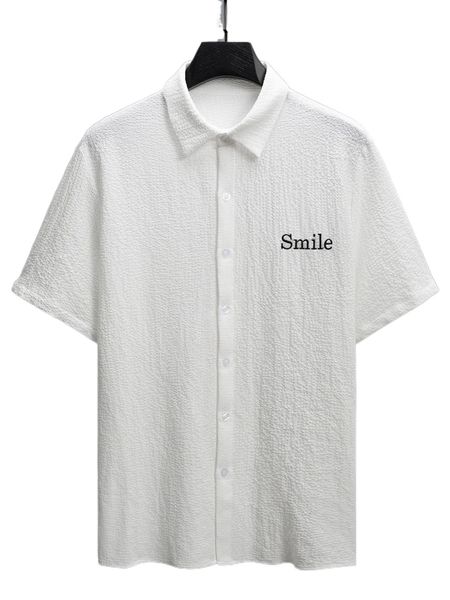 

men letter embroidery shirt n79n#, White;black