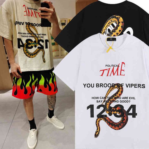 

123 python letter print hip hop sleeve men's loose t-shirt unique design graphic men short sleeves clothes, White;black