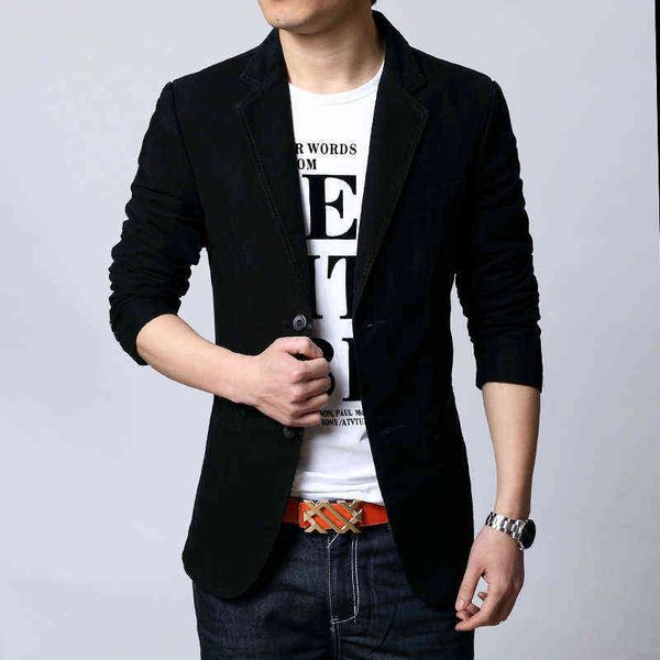 

2022 spring autumn new men blazer fashion slim casual blazer for men brand mens suit designer jacket outerwear men 3 colors y220803, Black;brown