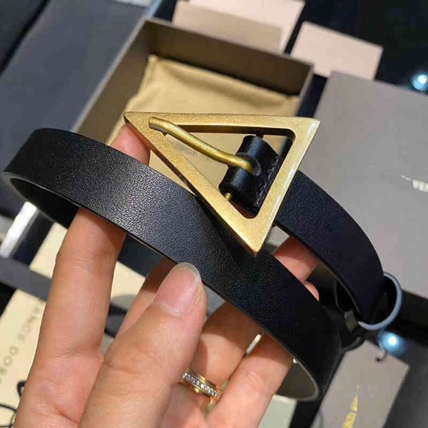 

belts b family triangle buckle belt solid copper head layer cowhide with skirt narrow decoration waist seal women, Black;brown