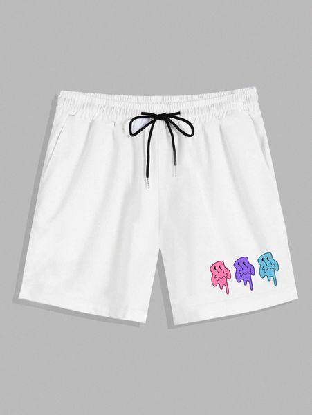 

romwe guys cartoon graphic shorts k3gw#, White;black