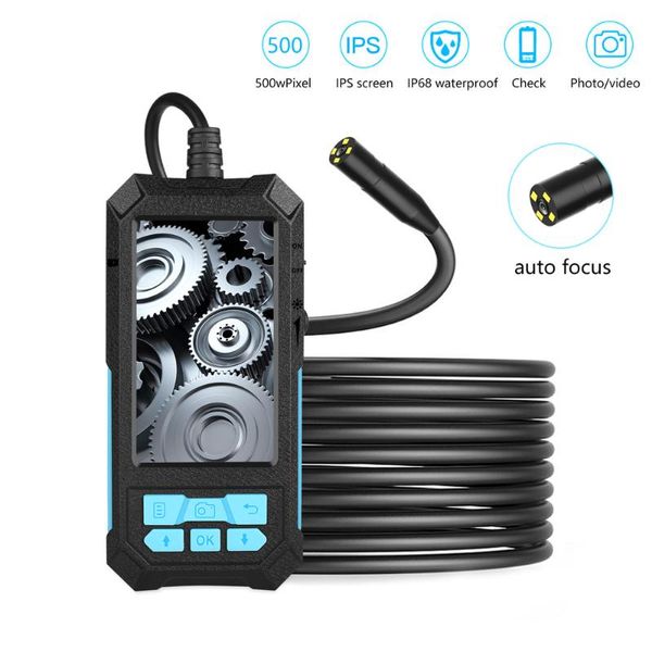 Камеры Auto Focus Endoscope 4,5 -дюймовый экран дисплей Borescope HD 4 светодиоды 500W Кабель для автомобильной водонепроницаемой камеры IP IP