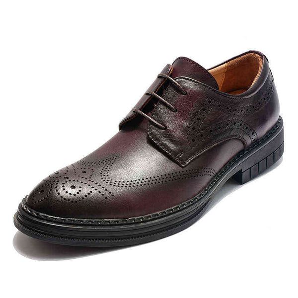 

dress shoes new fashion leather shoes men formal business and leisure luxury carved hollowed out wedding shoes 220804, Black