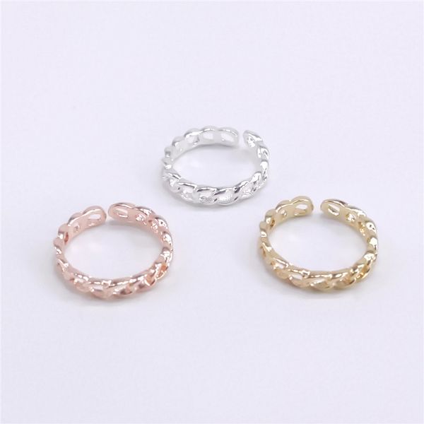

trendy chain model rings non-adjustable open ring for women wholesale, Silver