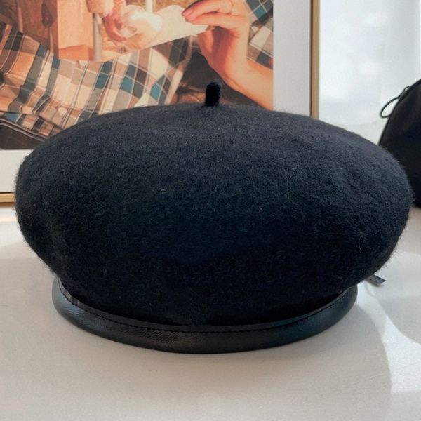 

cold hat autumn and winter baseball caps embroidery hats designer outdoor casual warm new wool skin edge in early pure wool beret letter sym, Blue;gray