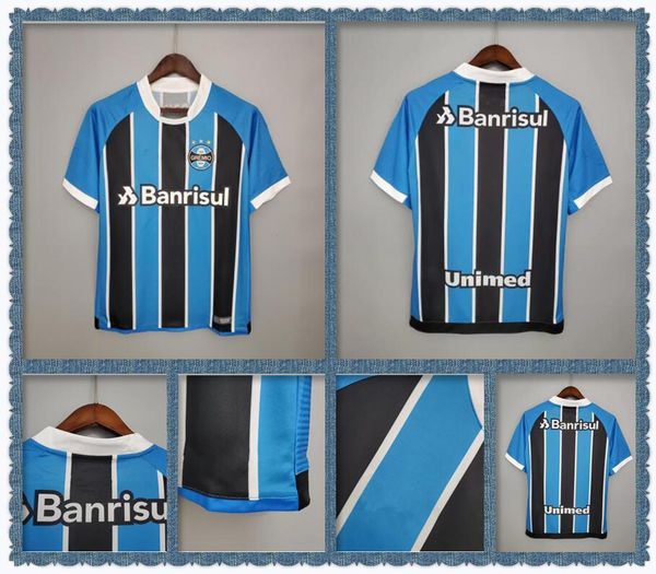 

2017 retro gremio soccer jerseys home blue black vintage old classic football shirt 17 18 #7 luan, Black;yellow