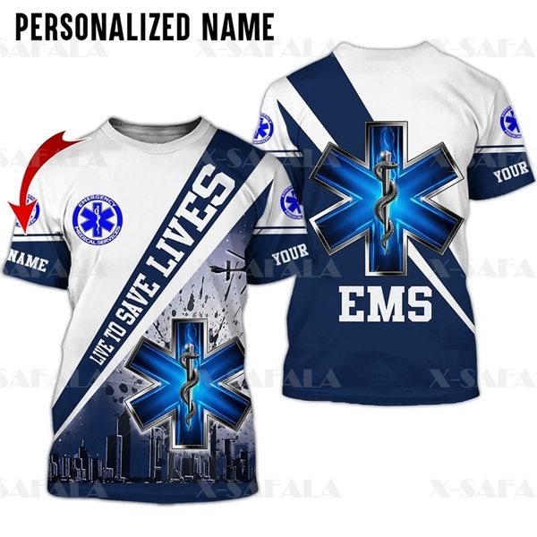 Teschio EMS EMT Terapia fisica Nome personalizzato Stampato in 3D T-shirt in fibra di latte di alta qualità Girocollo Uomo Donna Casual Tops-2 220619