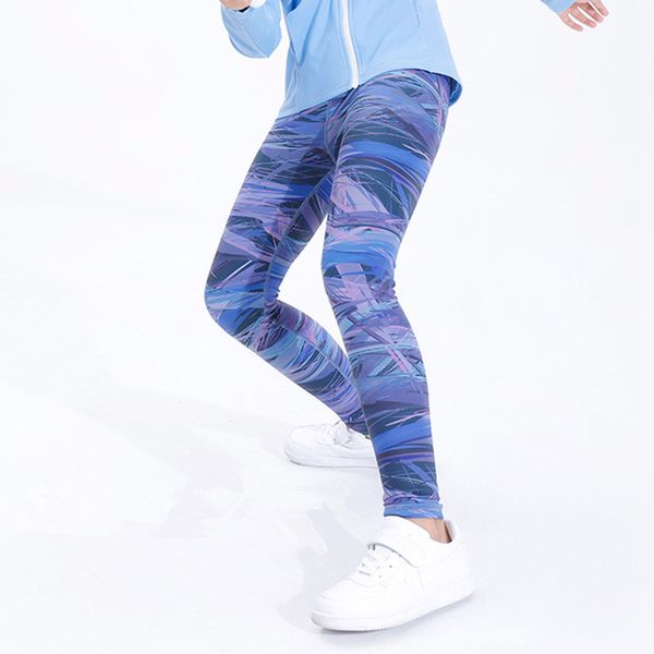 Pantaloni da yoga estivi per neonate Leggings ultrasottili ghiacciati Collant sportivi ad asciugatura rapida Moda Anti-zanzare Pantaloni resistenti al sole 110-160 cm