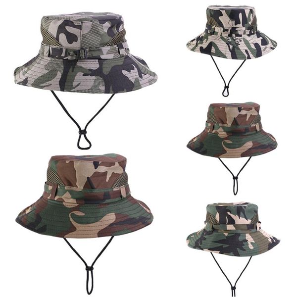 Berets Men Women Kids Wily Gamouflage Army Buckte Hat Hat Jungle Camo Fisherman Wide Brim Summer Sun Rishing Beanie Outdoorberets