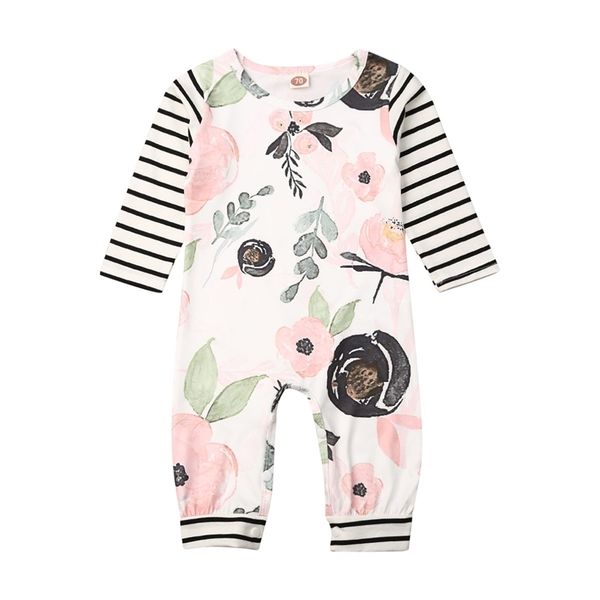 

citgeett spring born baby girl boy kid flower striped romper long sleeves jumpsuit autumn winter clothes 018m 220707, Blue