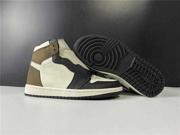 

casual shoes jumpman 1 high designer basketball sail dark mocha black white fashion sport zapatos sneakers good quality ship with box