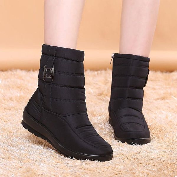 Mulheres de alta qualidade 2022 Mulheres Botas de tornozelo de neve fêmea com botas de inverno Anti Skid Impermeável flexível Botas de palmilhas flexíveis