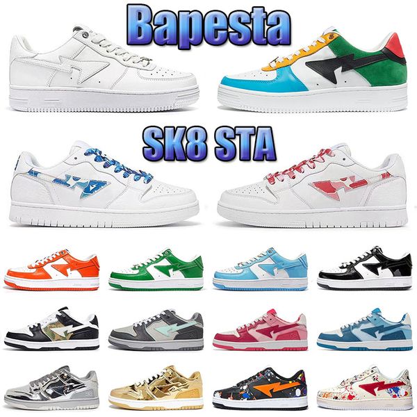 

bapestas baped sk8 sta 2022 trainers running shoes bapesta designer platform shoes camo black white green red orange camouflage men women sp