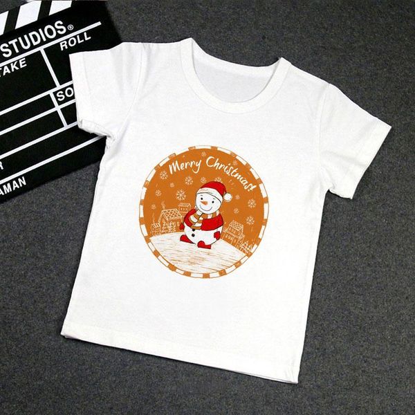 T-Shirts Unisex Kids Giyim Aktif Kirpi Noel Desen Yenilik Kızlar Doğum Günü T-Shirt Boys Kawaii Üstler Kısa Kollu Teet-Shirt