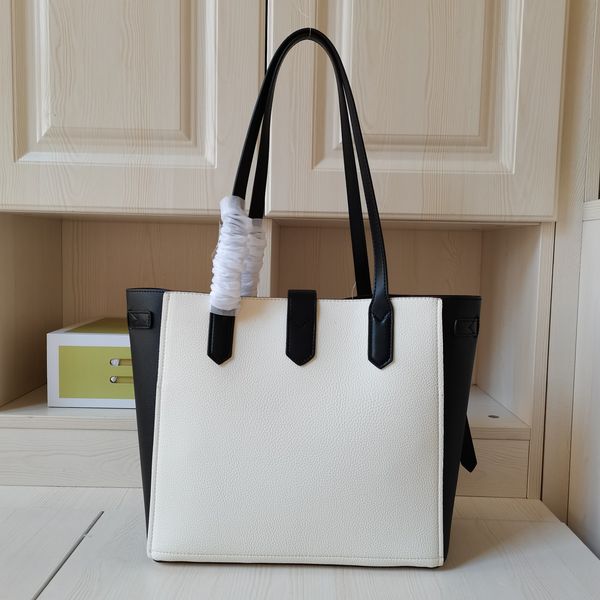

women genuine leather new lock tote bag brand shoulder luxury handbags style ladies printed, Black;red