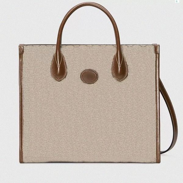 

small tote bag with interlocking g designer luxury wallet purse oatmeal leather trim cotton linen lining zip pocket shoulder strap crossbody