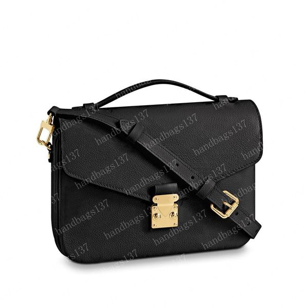 

40780 Pochette Meti Handbag Shoulder Bags Womens Handbags Brown Flower Leather Women Tote Crossbody Bag Purses Bags 41465 44187 #YCB-03, #03 embossed black
