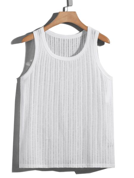 

men solid sheer tank m8ig#, White;black
