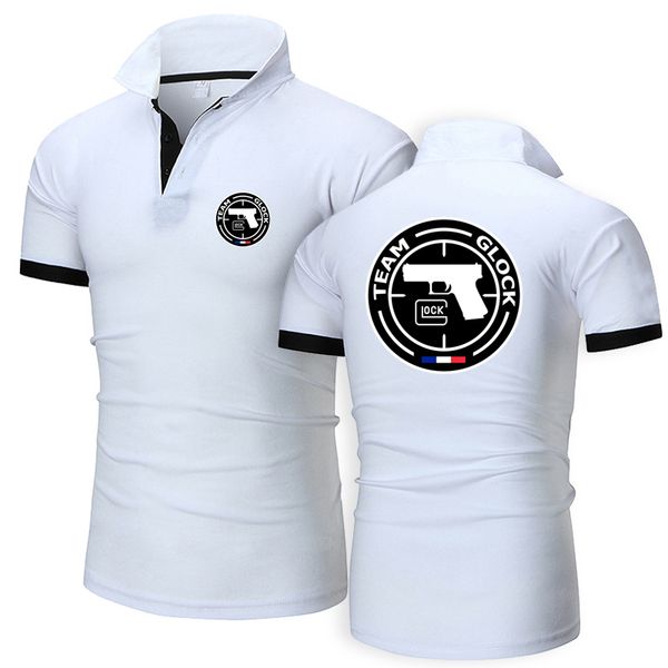 

summer polo shirt international glock pistol print summer men casual short sleeve men customizable t shirts 220620, White;black