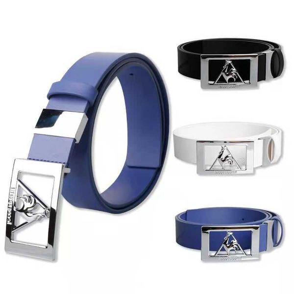 

elling new men's golf sports fashion belt three-dimensional alloy buckle leather leisure clip design length can be cut designer quality, Black;brown