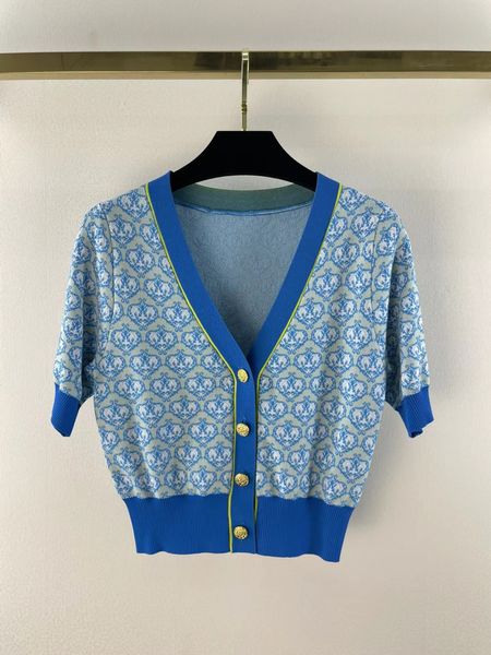 

women's knits & tees 2022 summer autumn v neck long sleeve high end jacquard women's designer sweater 0530-6, White