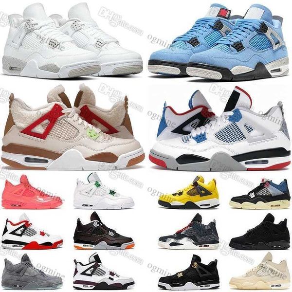 

2022 jumpman 4 4s mens basketball shoes sail oreo university blue fire red thunder white cement black cat infrared wild men sports woman