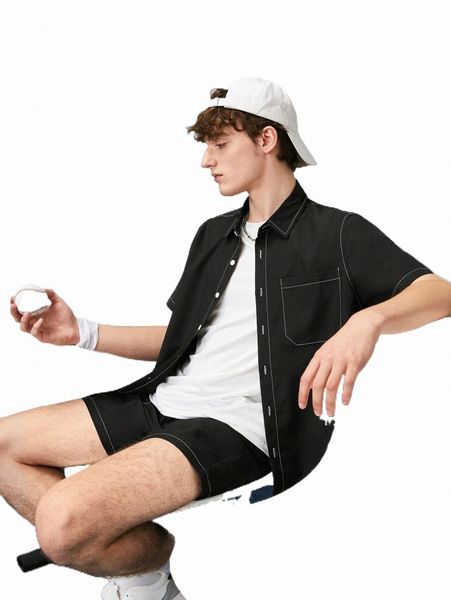 

men titching shirt & shorts without tee 55rq#, Gray