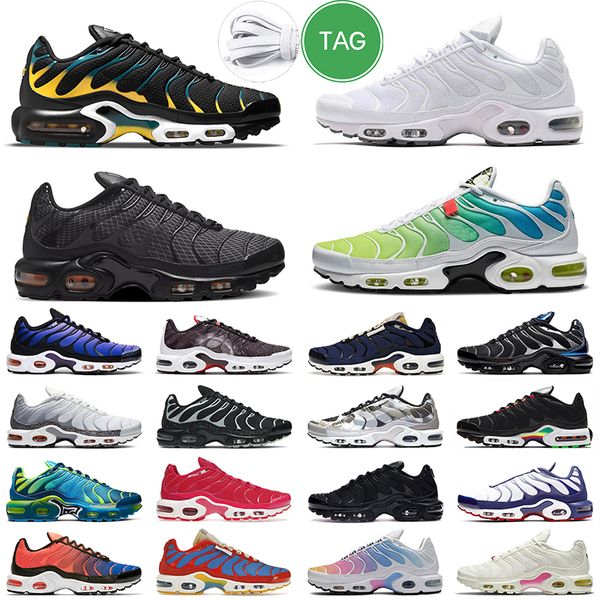 

new tn se men women running shoes triple black white unc grey yellow corduroy brushstroke camo frequency pack