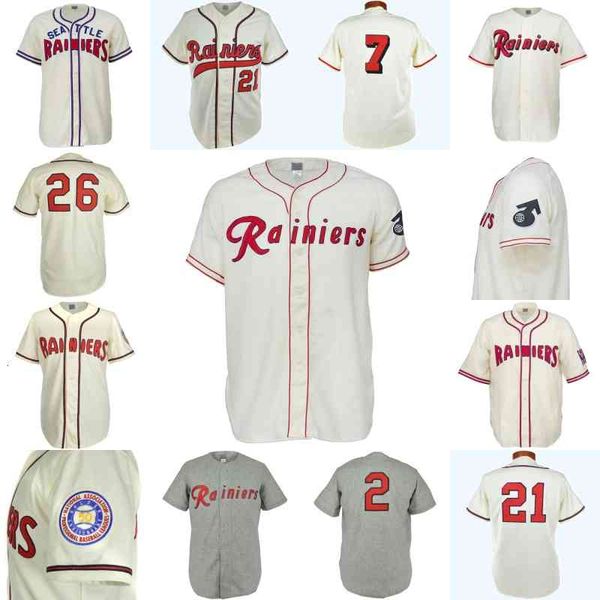 

seattle rainiers baseball jerseys 1939 1941 1951 1953 1957 1961 home jersey custom men women youth any name and number double stitched high, Black