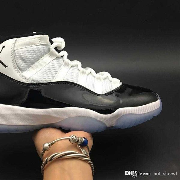 

air 11 concord 378037-100 white black 11s xi kicks women men sports shoes casual sneakers trainers sneaker with original box, Black;white