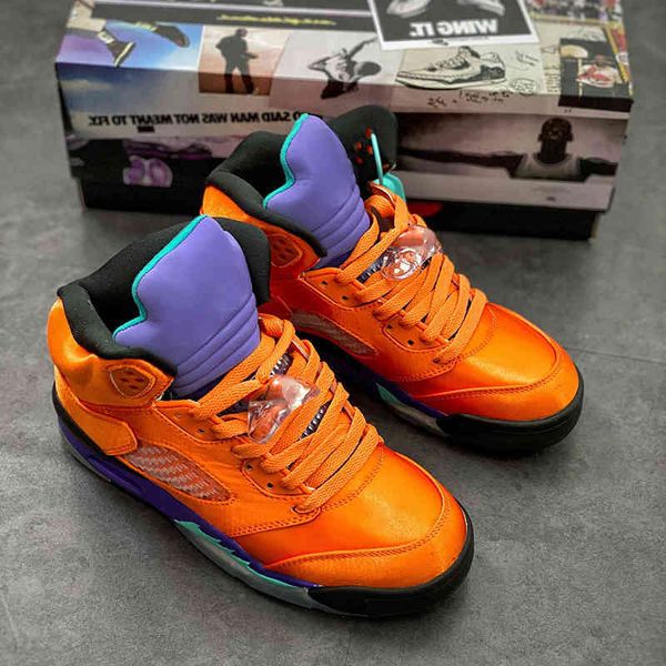 

shoes special edition jumpman 5 silk series basketball orange-blue women mens trainers designer sneakers