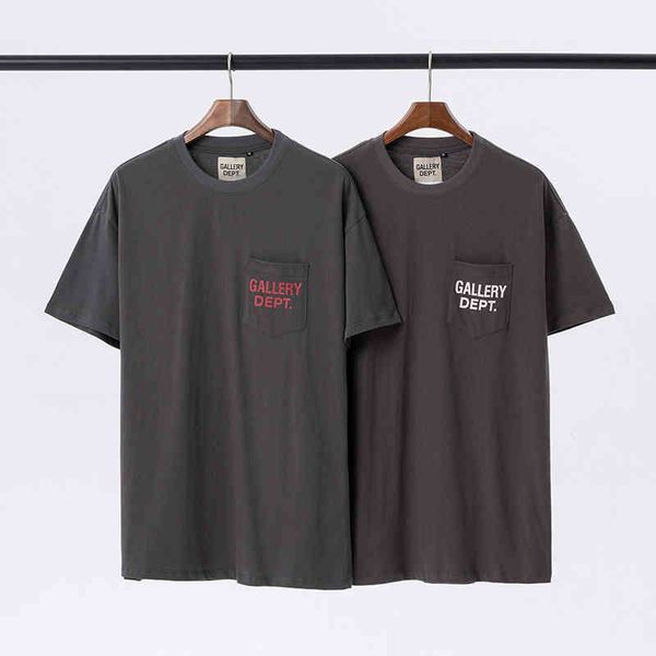 

gallerydepts slogan shirt gary classic designer letter printed round neck pocket short sleeve t-shirt, the same as many stars, White;black