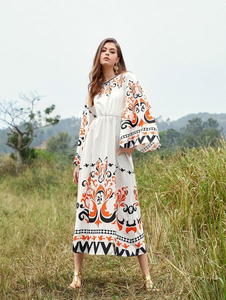 

floral print flounce sleeve dress y4tr#, Black;gray