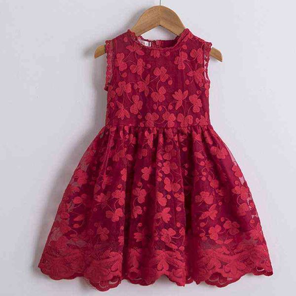 

kids princess dresses for girls 2022 brand girls vestidos lace flower design tutu birthday party wear children clothing 3 8 year g220428, Red;yellow