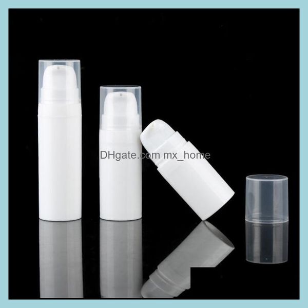 5ml 10ml branco da bomba de loção airless garrafas mini amostra e teste de ensaio recipiente de embalagem cosmética RH0578 Gota entrega 2021 frascos de armazenamento