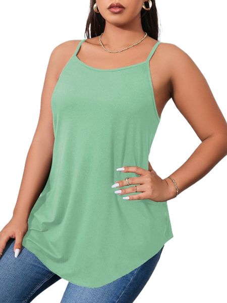 

plus solid cami x6i9#, Black