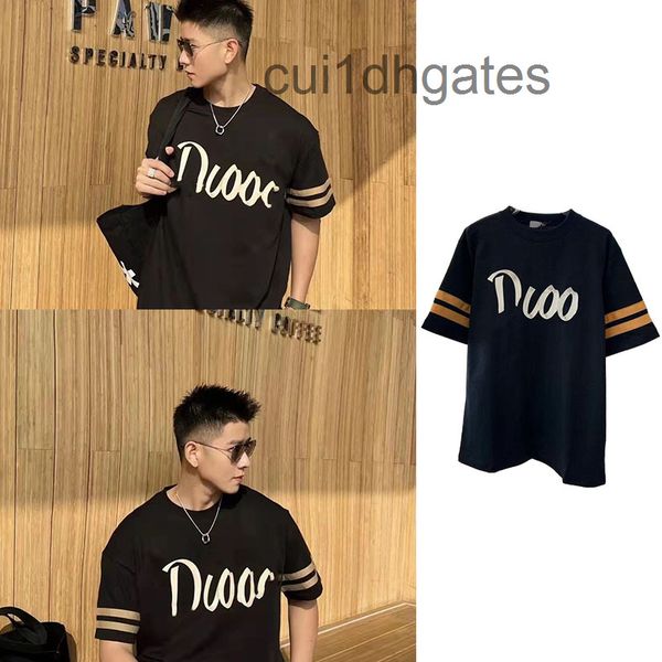 

2022 designer di or t shirt and tees dress the correct version has been tested. 2022 summer new d family printed letter splicing loose short, White;black
