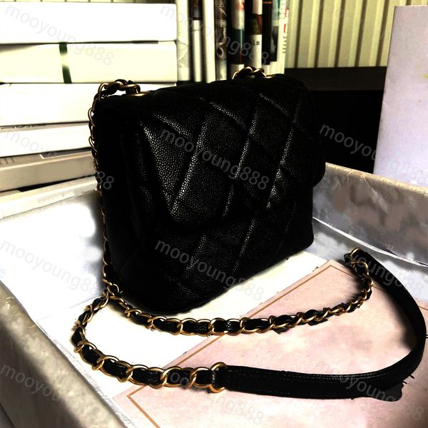 

10a tier quality designer mini flap bag luxury women real leather diamond quilted purse crossbody black caviar shoulder gold chain bag hangb