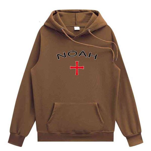 

casual fashion noah print men's and women's hooded pullover, Black