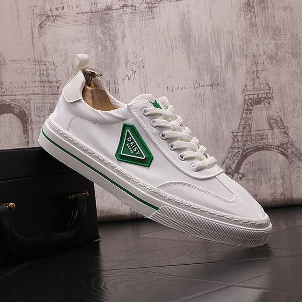 

british designer wedding dress party shoes spring classic canvas breathable casual sneakers fashion vulcanized round toe business driving wa, Black
