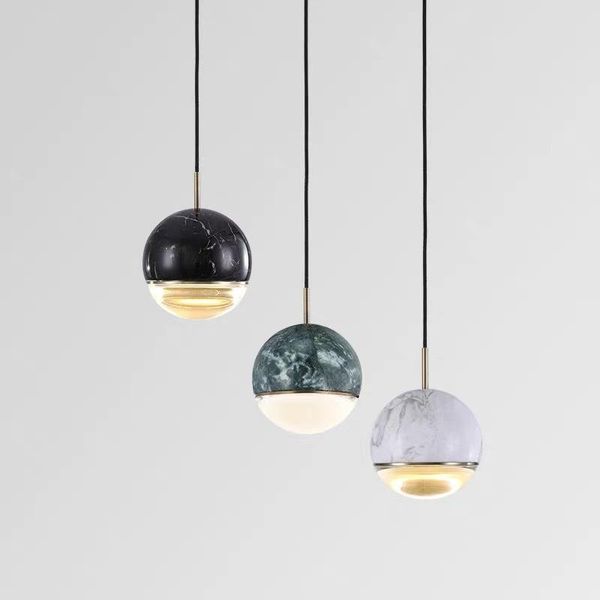 Lâmpadas pendentes de mármore natural de alta qualidade Ledlier criativo criativo simples restaurante moderno quarto de cabeceira ChandelierPenda