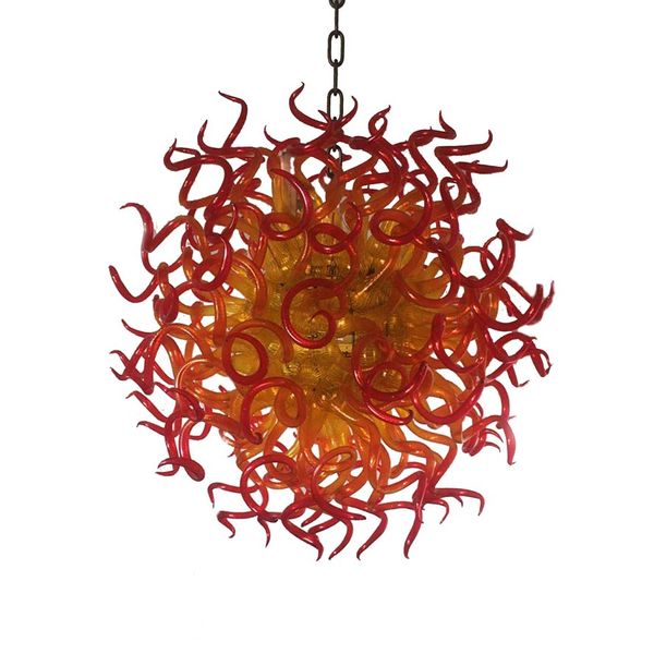 

90cm orange gradual change glass chandelier hand made lighting chihuly style
