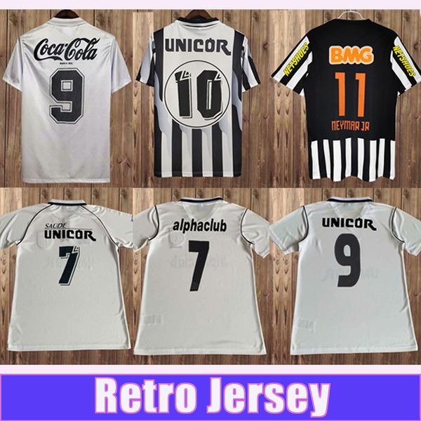 

1998 1999 santos fc retro soccer jerseys pato sanchez soteldo elano andre f. anderson borges 12 13 home away black white 3rd football shirt, Black;yellow