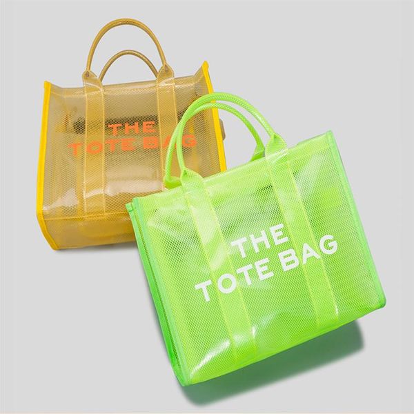 

pvc the tote bag spring and summer new fluorescent color transparent shoulder bags large capacity causal totes218h