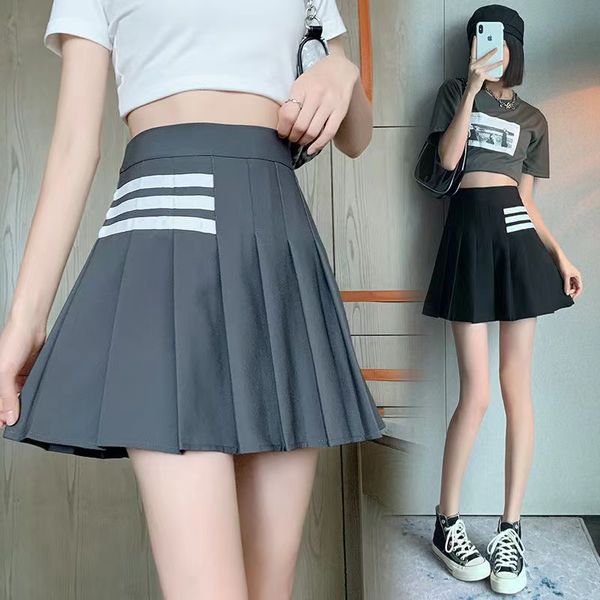 

the same paragraph pleated 2022 new summer wear very all-match skirt skirt women's dress, Black
